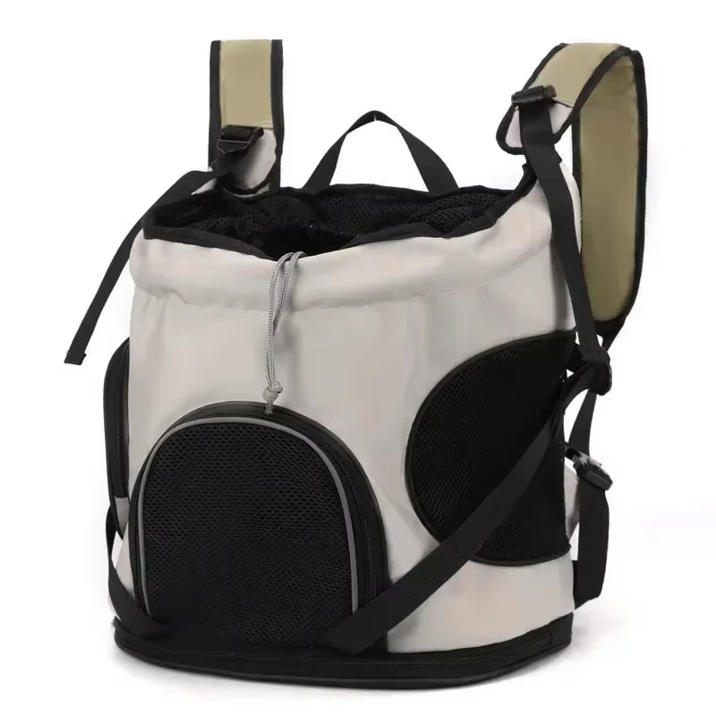 Solid Color Large Capacity Lightweight Cat Bag Go Out Portable Pet Bag Carrier Breathable Oxford Cloth Portable Pet Backpack
