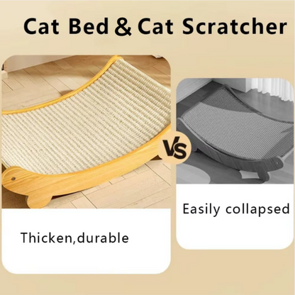 2-in-1 Cat Scratching Pad & Bed – Durable & Detachable
