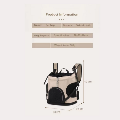 Large-Capacity Oxford Pet Carrier for Cats & Small Pets